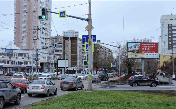 Фотография рекламного носителя, тип: Билборд 3x6, адрес: Белинского ул., д.169Б, Екатеринбург, Свердловская область, Россия. Сторона A1-A3 №1056037