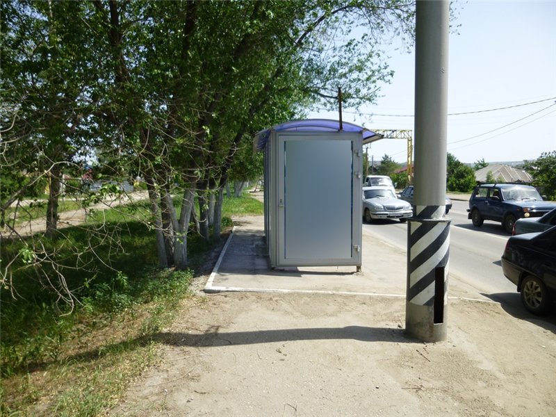 Фотография рекламного носителя, тип: Остановка 1.8x1.2, адрес: Московское ш., ост. КП ГАИ, поз.1, Саратов, Саратовская область, Россия. Сторона Б №585922