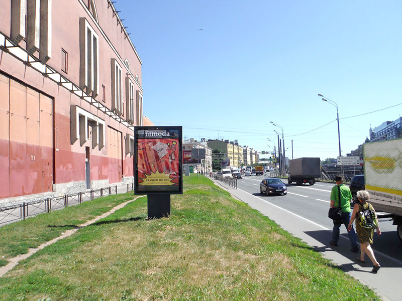 Фотография рекламного носителя, тип: Ситиформат 1.8x1.2, адрес: Обводного канала наб., д.89, поз.1, Санкт-Петербург, Россия. Сторона B №635457