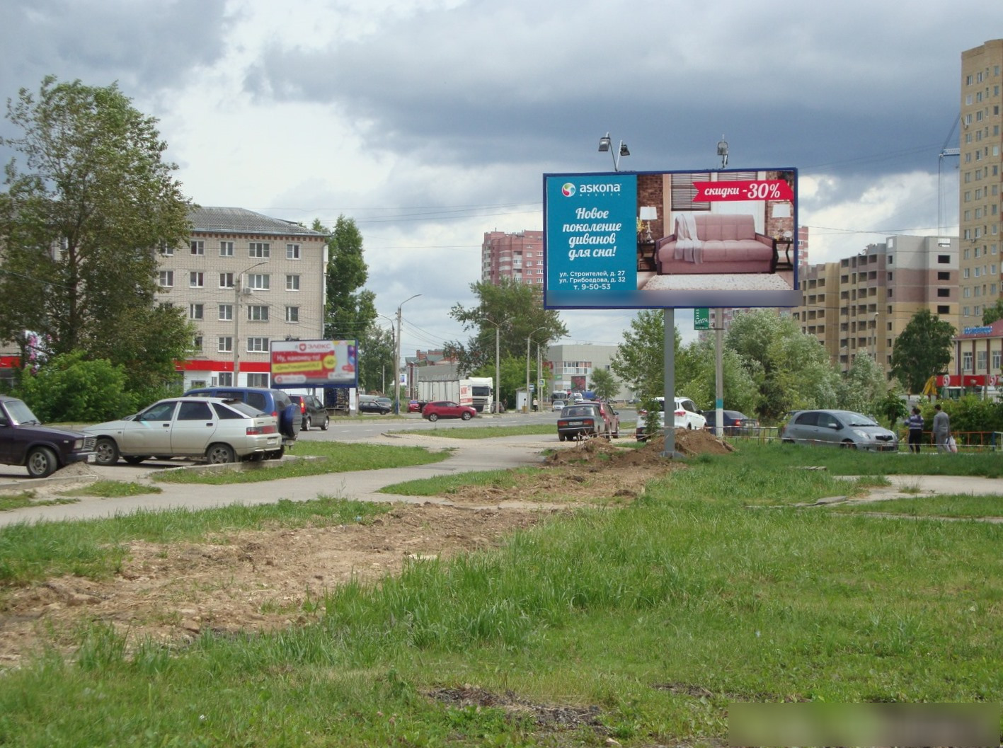 Фотография рекламного носителя, тип: Билборд 3x6, адрес: Строителей ул., д.9, Ковров, Владимирская область, Россия. Сторона А №326600