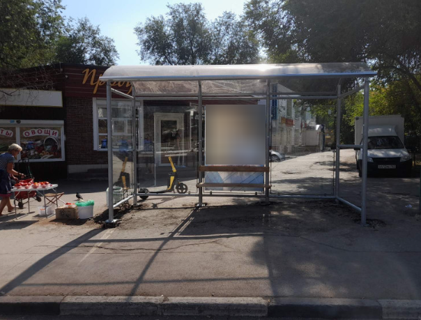 Фотография рекламного носителя, тип: Остановка 1.8x1.2, адрес: Аэродромная ул., д. 113Б Х ул. Карбышева ул., Самара, Самарская область, Россия. Сторона А1 №1079141