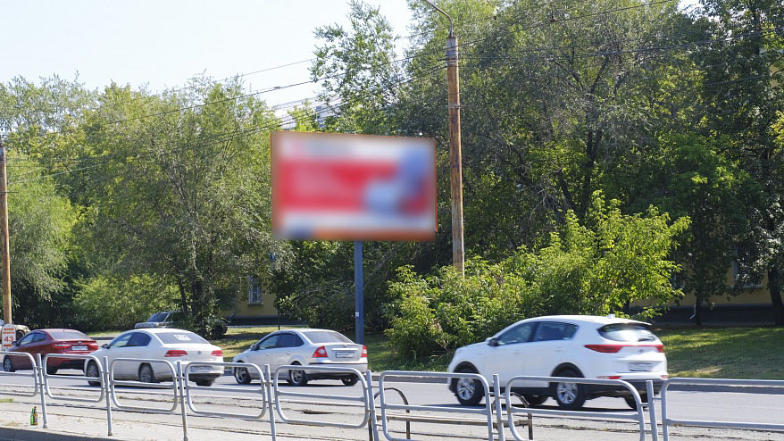 Фотография рекламного носителя, тип: Билборд 3x6, адрес: Первой Пятилетки ул., д.45 Х Артиллерийская ул., Челябинск, Челябинская область, Россия. Сторона А №952526