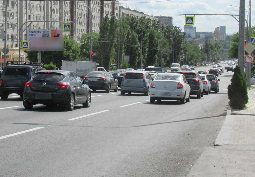 Фотография рекламного носителя, тип: Билборд 3x6, адрес: Рокоссовского ул. Х Кубанская ул., справа при движении в центр, Волгоград, Волгоградская область, Россия. Сторона Б №1000629