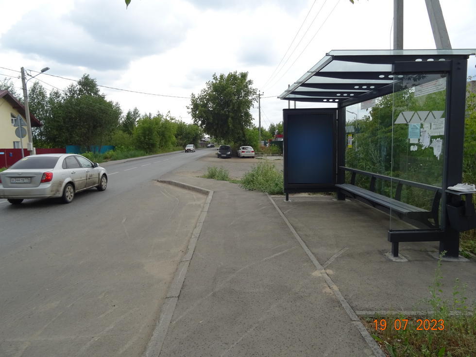 Фотография рекламного носителя, тип: Остановка 1.8x1.2, адрес: Шоссейная ул., д.4В, ост. ГСК, Казань, Республика Татарстан, Россия. Сторона A №1042766