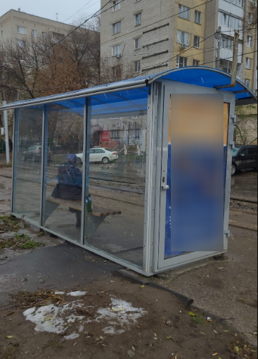 Фотография рекламного носителя, тип: Остановка 1.8x1.2, адрес: Энтузиастов пр-т., ост. Стадион Волга, из центра, Саратов, Саратовская область, Россия. Сторона Б №747282