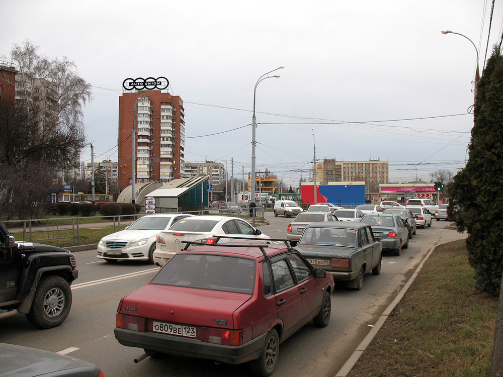 Фотография рекламного носителя, тип: Крышная установка, адрес: Старокубанская ул., д.123 Х Ставропольской ул., Краснодар, Краснодарский край, Россия. Сторона A №422242