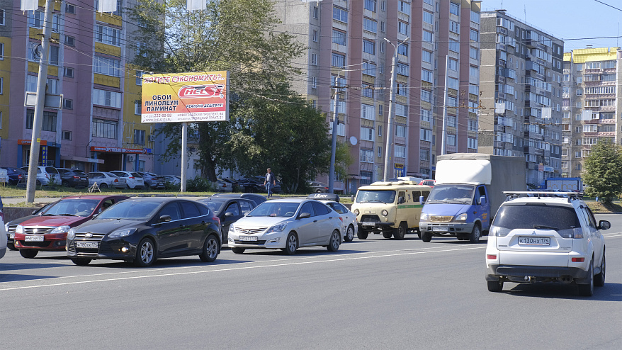 Фотография рекламного носителя, тип: Билборд 3x6, адрес: Комсомольский пр-т., д.9, Челябинск, Челябинская область, Россия. Сторона В №367376