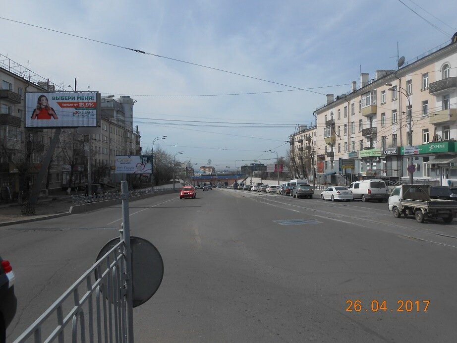 Фотография рекламного носителя, тип: Билборд 3x6, адрес: 50-летия Октября пр-т. Х Цивилева ул., поз.1, Улан-Удэ, Республика Бурятия, Россия. Сторона В1-В3 №697305