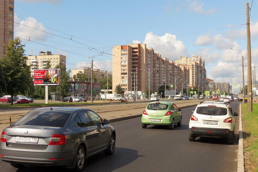 Фотография рекламного носителя, тип: Билборд 3x6, адрес: Просвещения пр-т., д.37 Х Художников пр-т., Санкт-Петербург, Россия. Сторона Б №325213