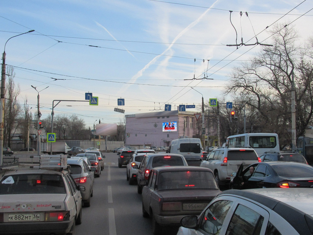 Фотография рекламного носителя, тип: Медиафасад, адрес: Ленинский пр-т., д.4 Х Лебедева ул., Воронеж, Воронежская область, Россия. Сторона А12 №870236