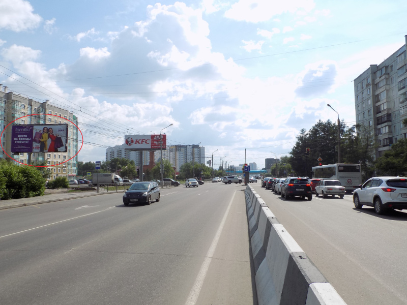 Фотография рекламного носителя, тип: Билборд 3x6, адрес: Металлургов ул., д.38, Красноярск, Красноярский край, Россия. Сторона Б1-Б3 №779865