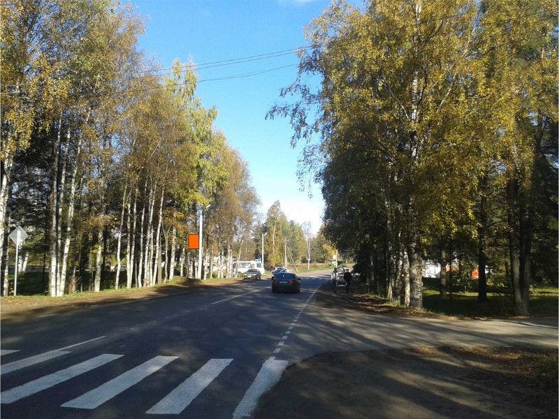 Фотография рекламного носителя, тип: Панель-кронштейн, адрес: Токсово п., Ленинградское ш., д.55А, напротив, поз.2, Ленинградская область, Россия. Сторона A №812413