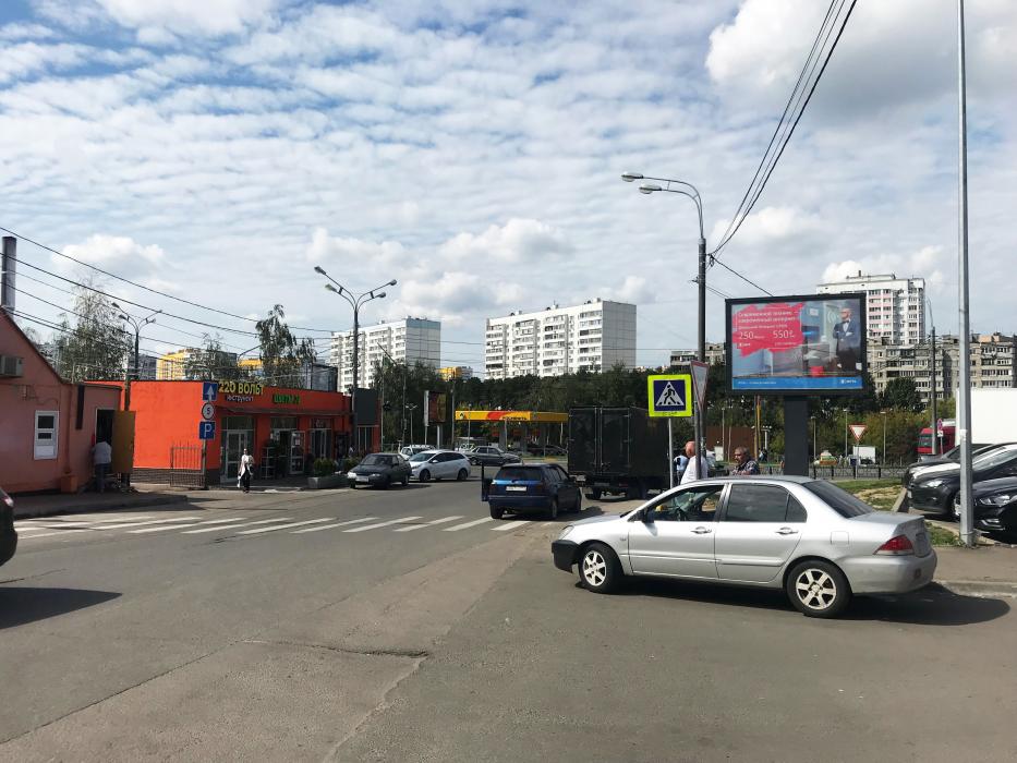 Фотография рекламного носителя, тип: Ситиборд 2.7x3.7, адрес: Берёзовая ул., д.1, конец, Видное, Московская область, Россия. Сторона A1-A5 №641924