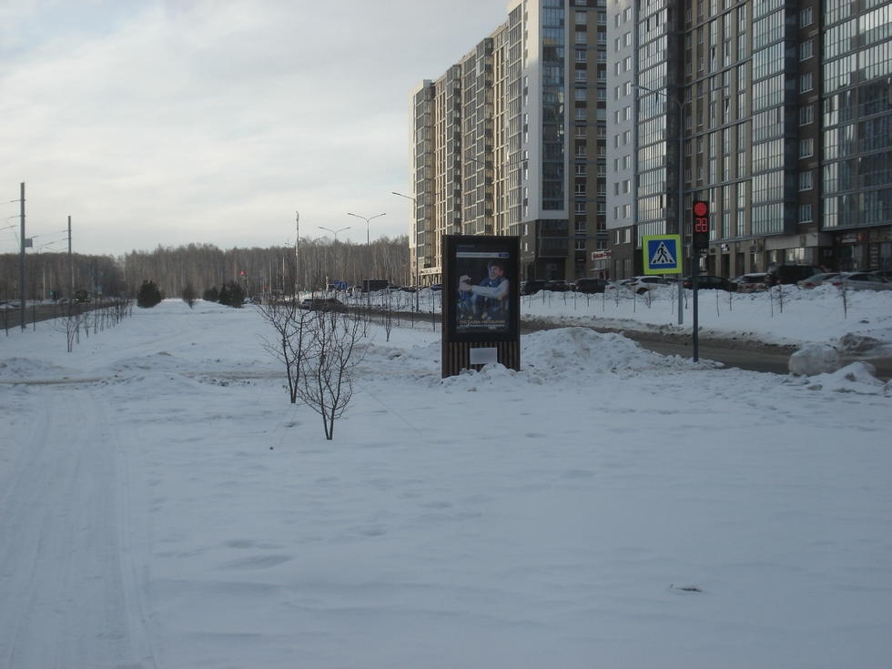 Фотография рекламного носителя, тип: Ситиформат 1.8x1.2, адрес: Евгения Родионова ул., д.6, Челябинск, Челябинская область, Россия. Сторона А №1013626