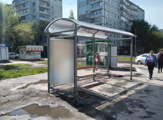 Фотография рекламного носителя, тип: Остановка 1.8x1.2, адрес: Георгия Димитрова ул., д.100 Х Приволжский микрорайон, Самара, Самарская область, Россия. Сторона В2 №1079407