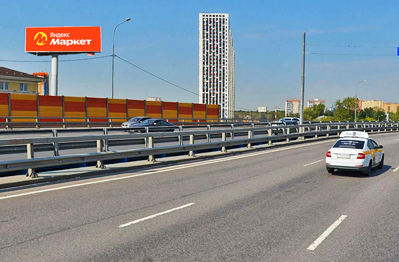 Фотография рекламного носителя, тип: Суперсайт 5x15, адрес: Волоколамское ш., 20 700м., Красногорск, Московская область, Россия. Сторона Б1-Б10 №1088105