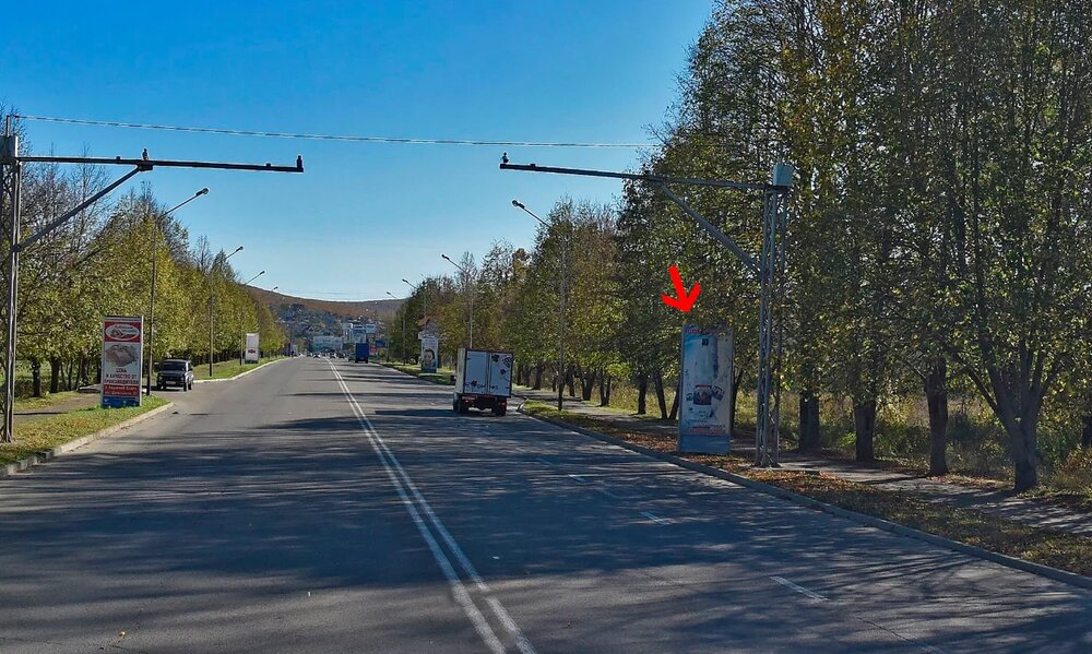 Фотография рекламного носителя, тип: Пиллар 3x1.4, адрес: Революции ул., поз.1, Горячий Ключ, Краснодарский край, Россия. Сторона А №1026270