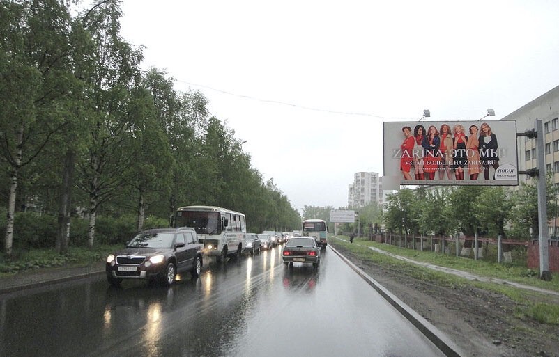 Фотография рекламного носителя, тип: Билборд 3x6, адрес: Троицкий пр-т., больница, поз.1, Архангельск, Архангельская область, Россия. Сторона А №667709