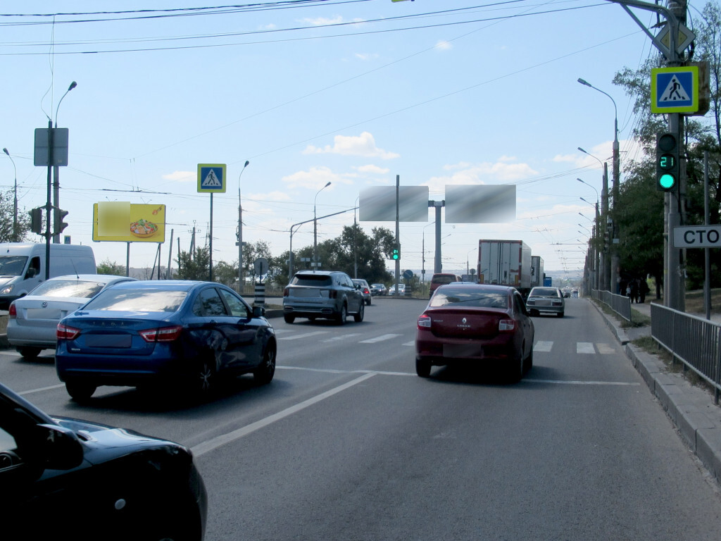 Фотография рекламного носителя, тип: Билборд 3x6, адрес: Университетский пр-т. Х Автомобилистов ул., на светофоре, Волгоград, Волгоградская область, Россия. Сторона Б №1000680