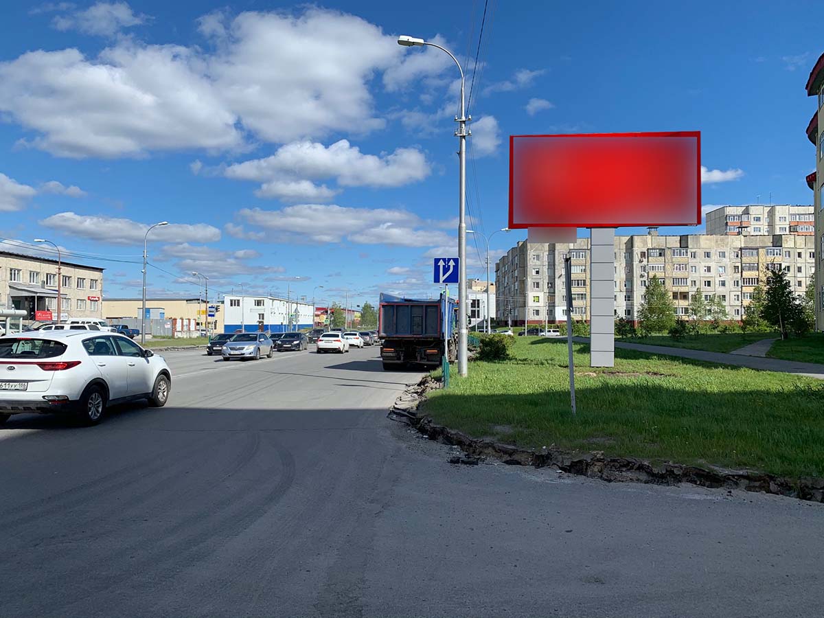 Фотография рекламного носителя, тип: Билборд 3x6, адрес: Быстринская ул. Х Генерала Иванова ул., д.7, Сургут, Ханты-Мансийский автономный округ – Югра, Россия. Сторона А №960170