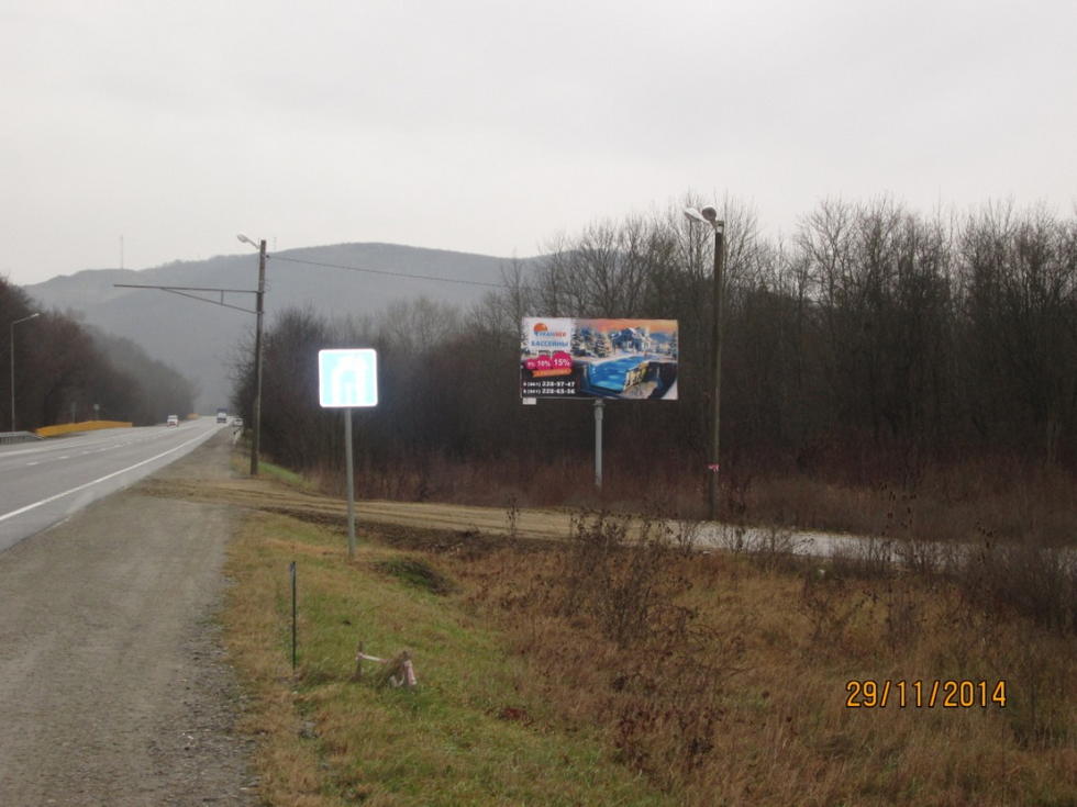 Фотография рекламного носителя, тип: Билборд 3x6, адрес: Краснодар-Джубга а/д М4, 1397 800м, Краснодар, Краснодарский край, Россия. Сторона А №1021150
