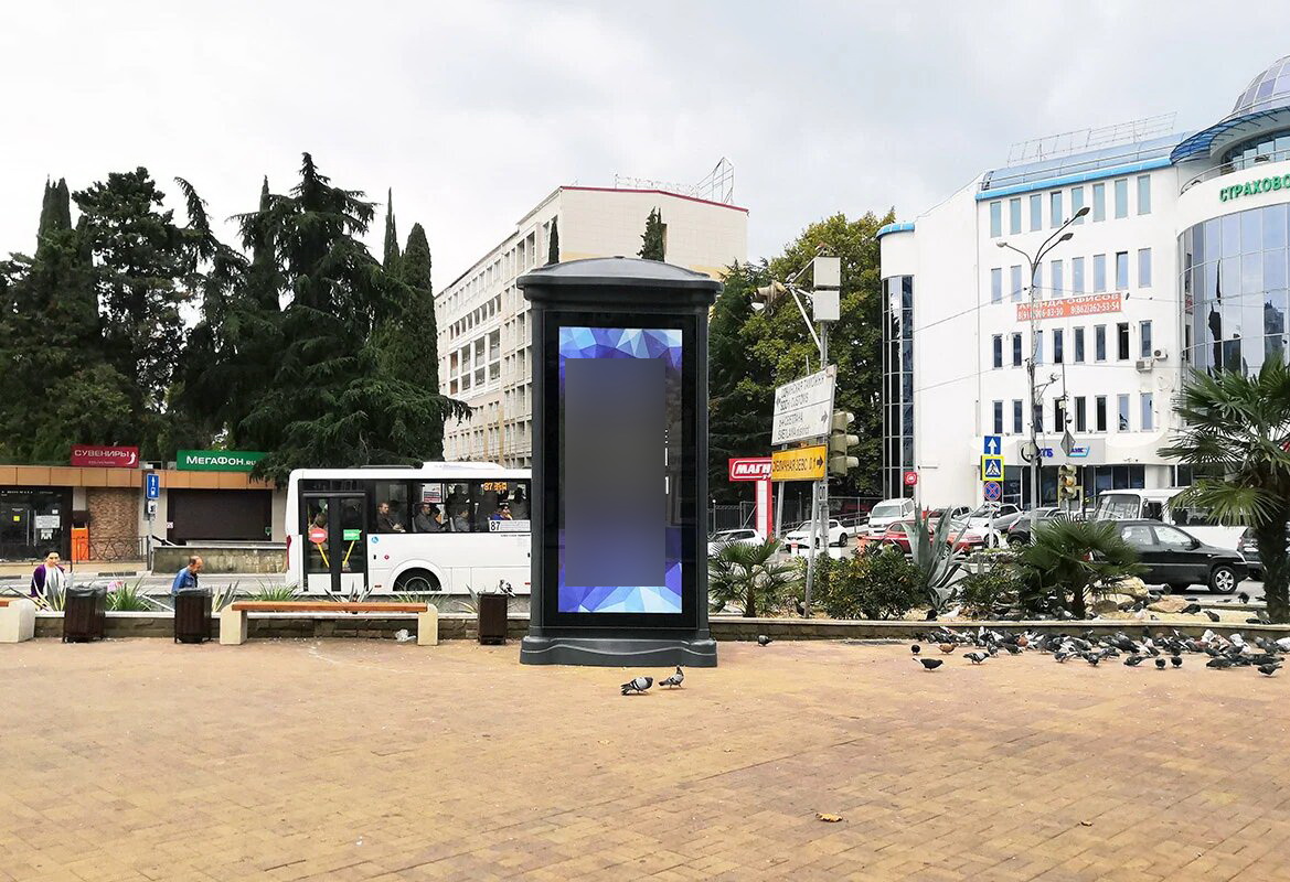 Фотография рекламного носителя, тип: Пиллар 3x1.4, адрес: Учительская ул., д.6, поз.2, Сочи, Краснодарский край, Россия. Сторона С1-С5 №858308