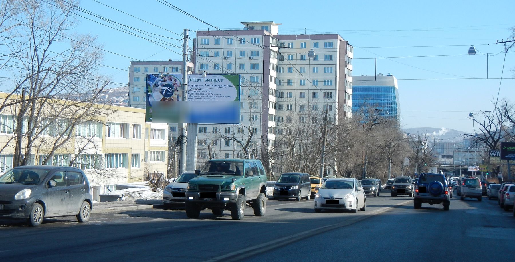 Фотография рекламного носителя, тип: Билборд 3x6, адрес: Океанский пр-т., д.143, Владивосток, Приморский край, Россия. Сторона Б №748016