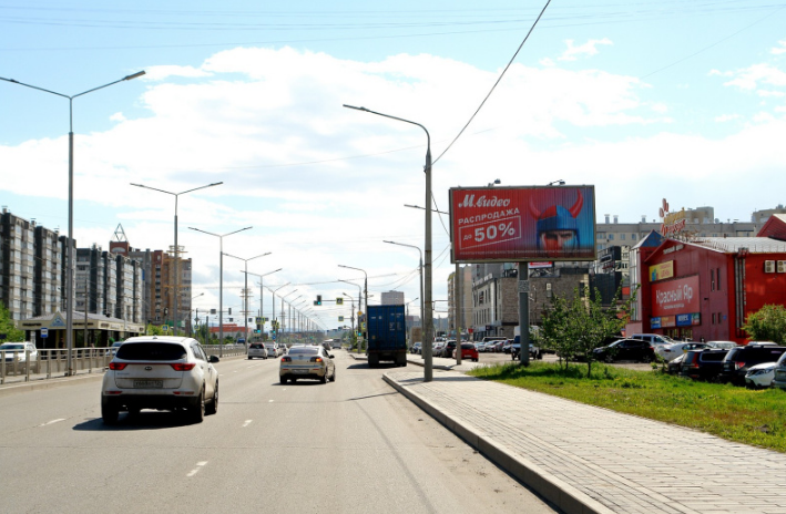 Фотография рекламного носителя, тип: Билборд 3x6, адрес: Молокова ул., д.46, Красноярск, Красноярский край, Россия. Сторона А1-А3 №1324647