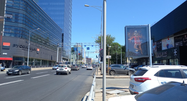 Фотография рекламного носителя, тип: Панель-кронштейн, адрес: Московское ш., д.1б, поз.1, Самара, Самарская область, Россия. Сторона А №1080205