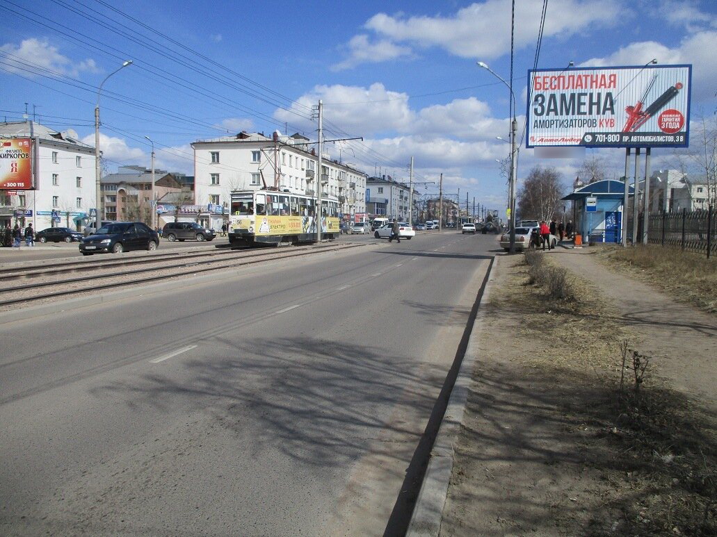 Фотография рекламного носителя, тип: Билборд 3x6, адрес: Терешковой ул., д.2, поз.1, Улан-Удэ, Республика Бурятия, Россия. Сторона А1-А3 №697142