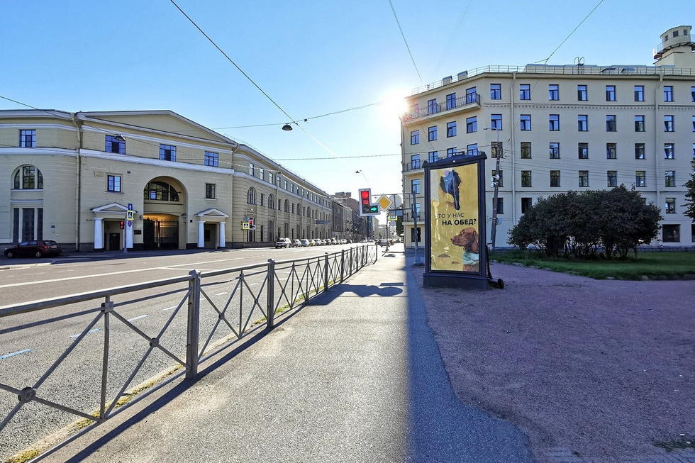 Фотография рекламного носителя, тип: Пиллар 3x1.4, адрес: Рижский пр-т., д.21 Х Циолковского ул., Санкт-Петербург, Россия. Сторона А №707020