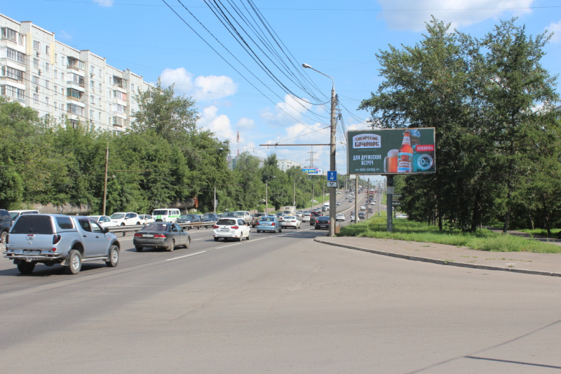 Фотография рекламного носителя, тип: Билборд 3x6, адрес: Металлургов пр-т., д.51, Красноярск, Красноярский край, Россия. Сторона A1-А10 №1026989