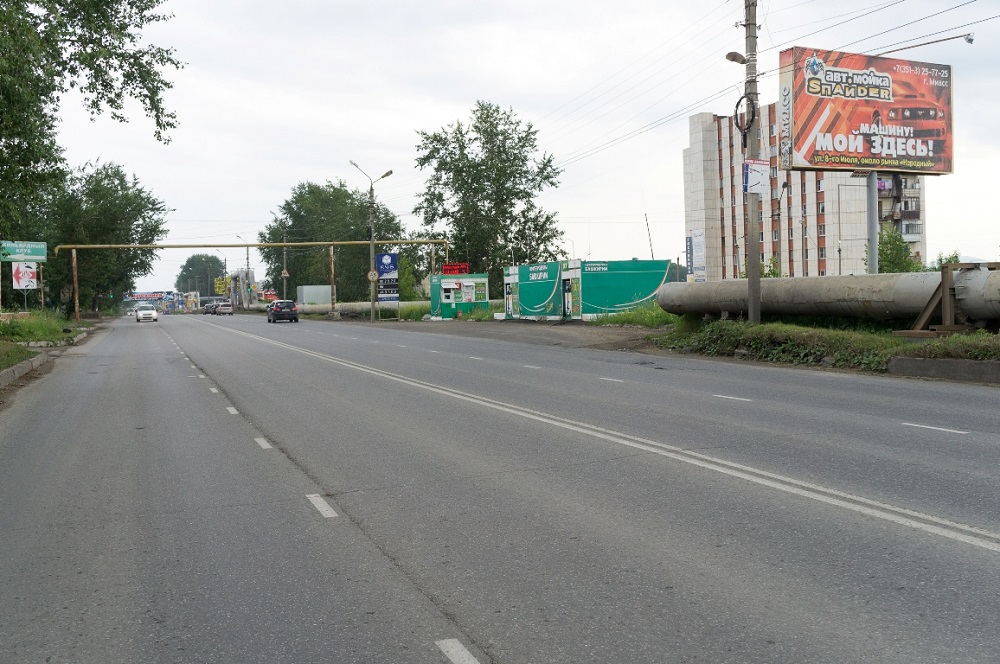 Фотография рекламного носителя, тип: Билборд 3x6, адрес: 8 июля ул., напротив маг. Арка, Миасс, Челябинская область, Россия. Сторона А №1057125