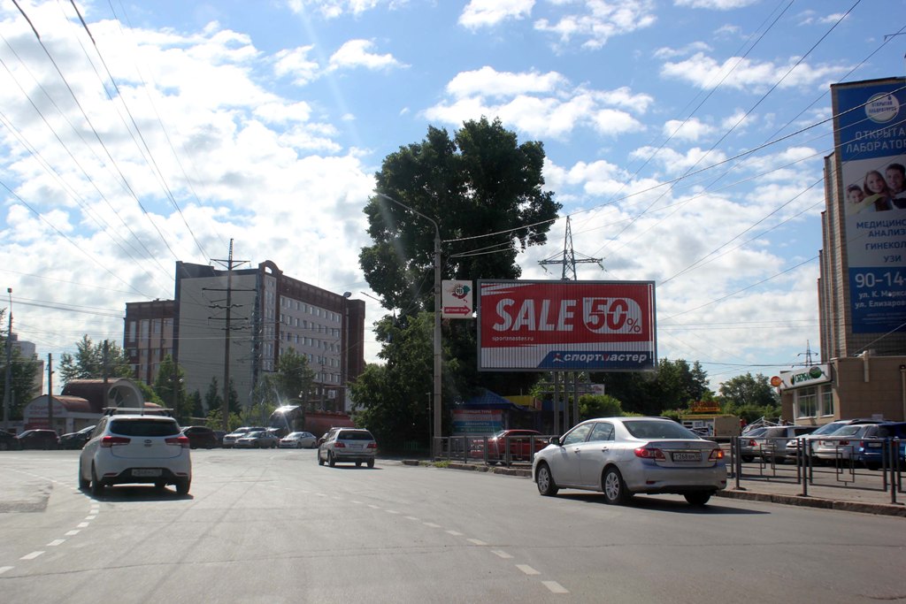 Фотография рекламного носителя, тип: Билборд 3x6, адрес: Нахимова ул., д.15, Томск, Томская область, Россия. Сторона A1-А3 №296341