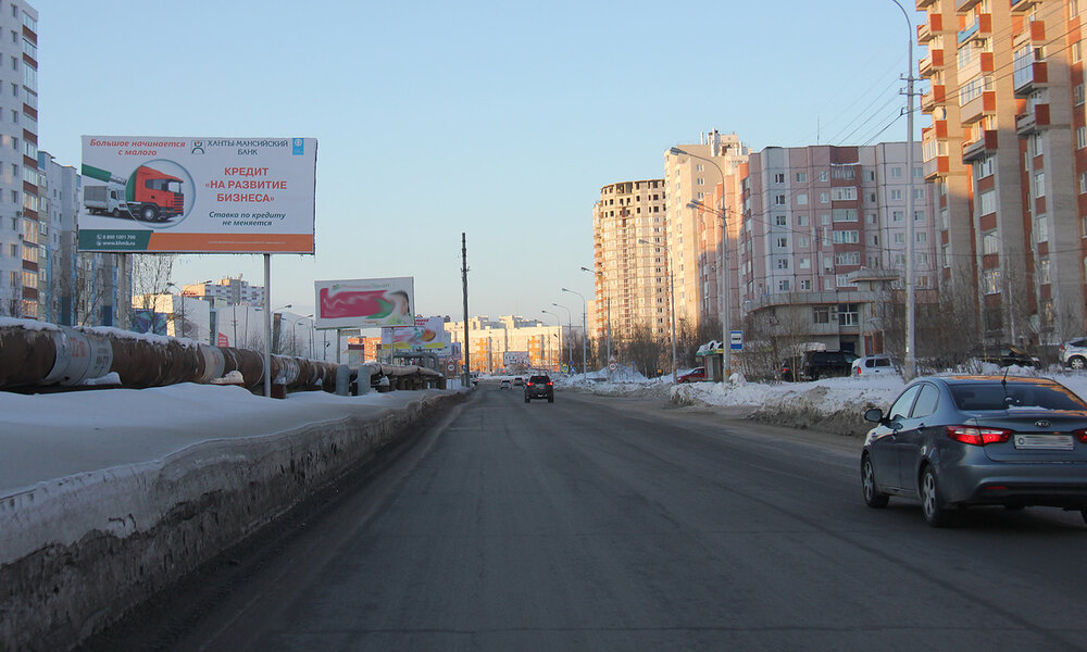 Фотография рекламного носителя, тип: Билборд 3x6, адрес: Пролетарский пр-т., д.7/1, поз.1, Сургут, Ханты-Мансийский автономный округ – Югра, Россия. Сторона Б №1068417