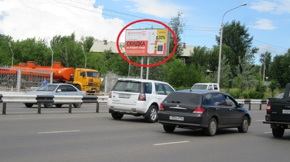 Фотография рекламного носителя, тип: Билборд 3x6, адрес: Шахтеров ул. Х Енисейская ул., д.2, Красноярск, Красноярский край, Россия. Сторона B1-B3 №809990