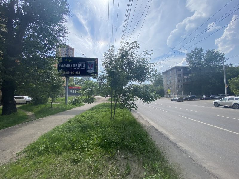 Фотография рекламного носителя, тип: Билборд 3x6, адрес: Калинина ул., д.35а, Красноярск, Красноярский край, Россия. Сторона Б №848154
