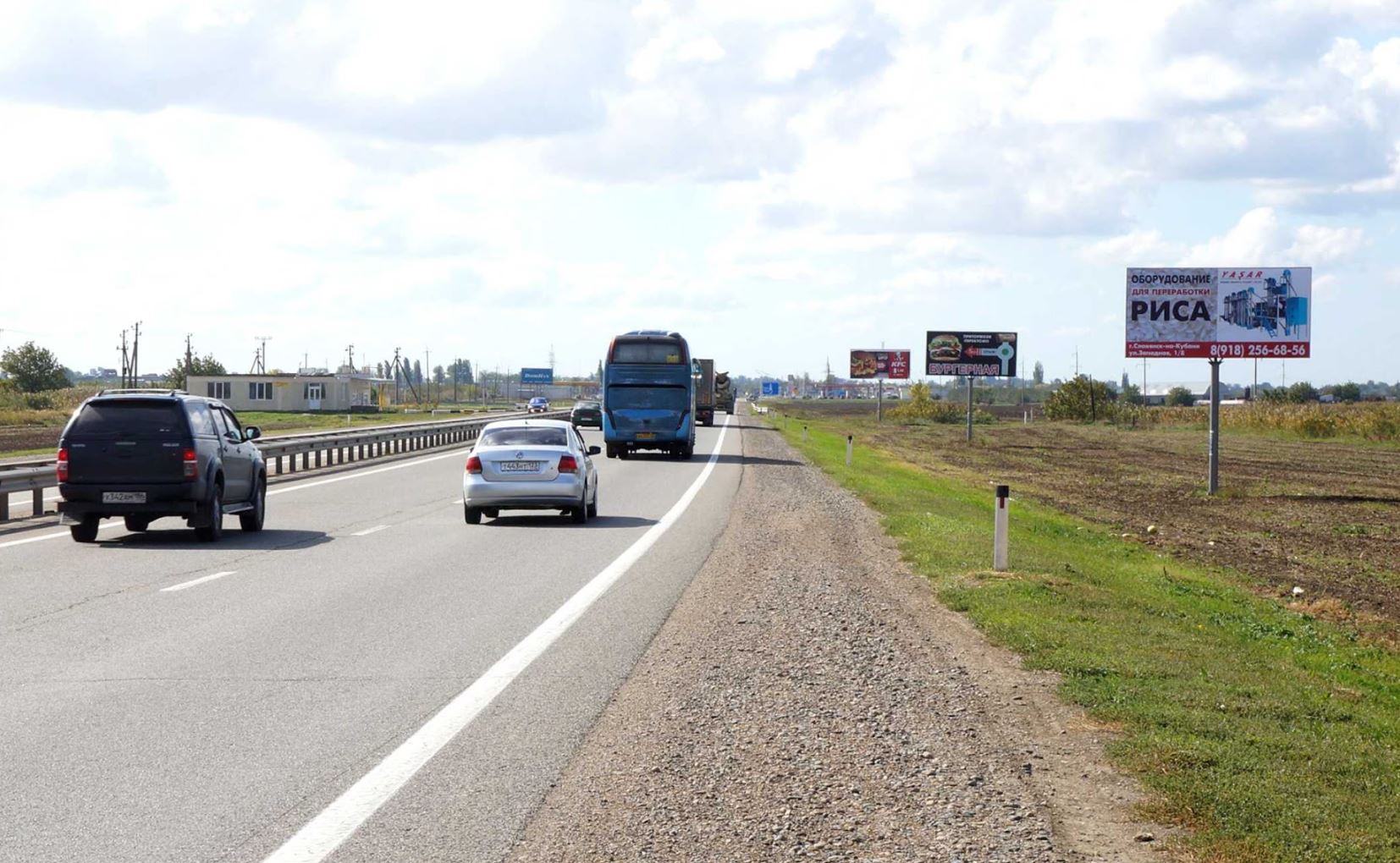 Фотография рекламного носителя, тип: Билборд 3x6, адрес: Краснодар - Славянск-на-Кубани - Крым а/д., 56 600м, Славянск-на-Кубани, Краснодарский край, Россия. Сторона А №1028221