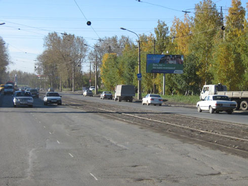Фотография рекламного носителя, тип: Билборд 3x6, адрес: Индустриальная ул., проходная АТП-6, Нижний Тагил, Свердловская область, Россия. Сторона A №484560
