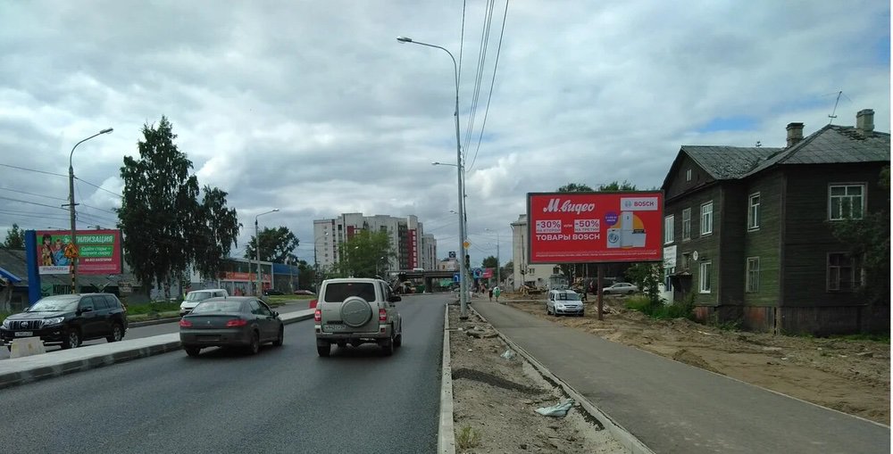 Фотография рекламного носителя, тип: Билборд 3x6, адрес: Ленинградский пр-т., д.5, Архангельск, Архангельская область, Россия. Сторона А №765745