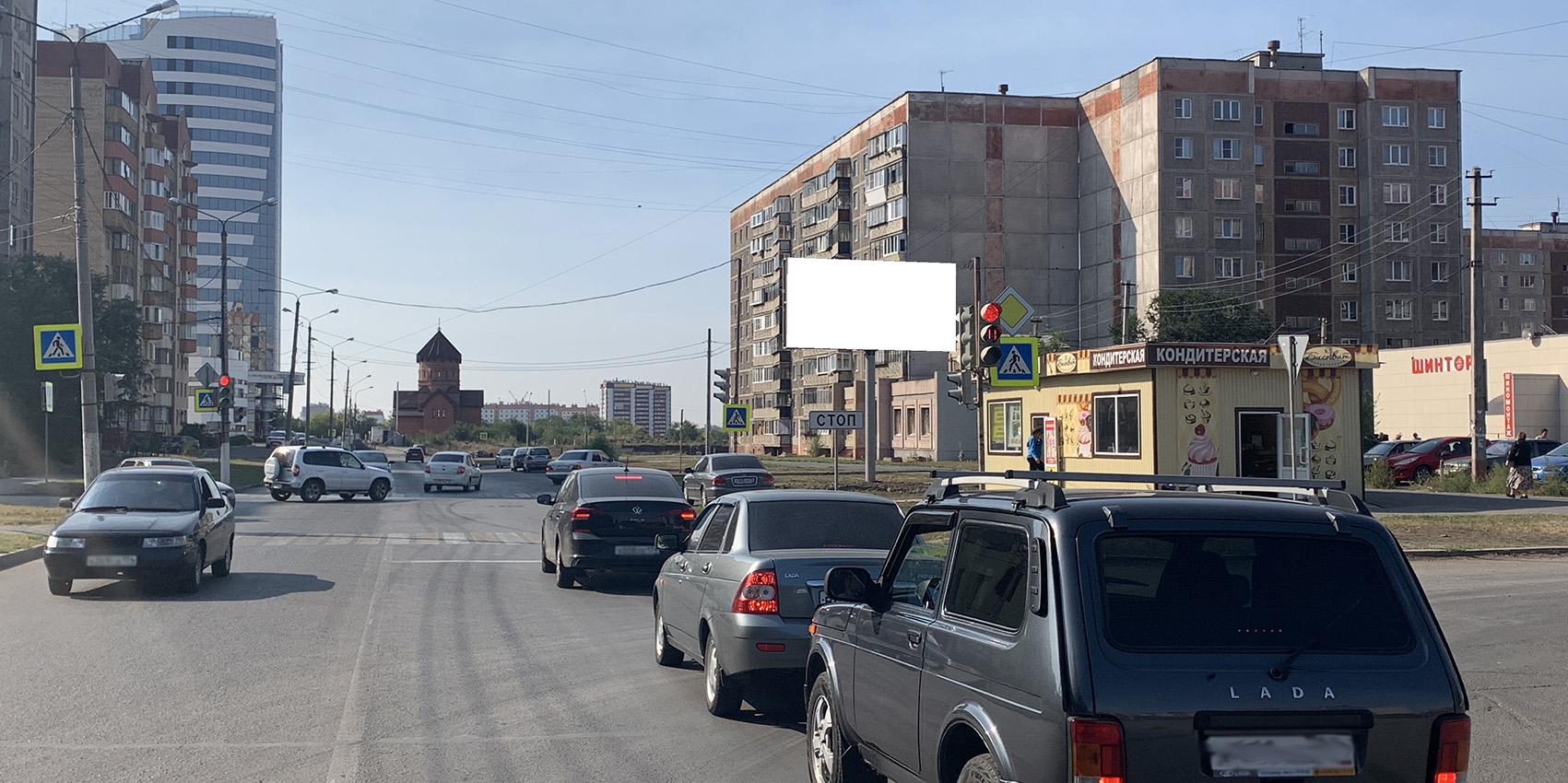 Фотография рекламного носителя, тип: Билборд 3x6, адрес: Ворошилова ул., д.30 Х Сиреневый пр-зд., Магнитогорск, Челябинская область, Россия. Сторона А №1052243