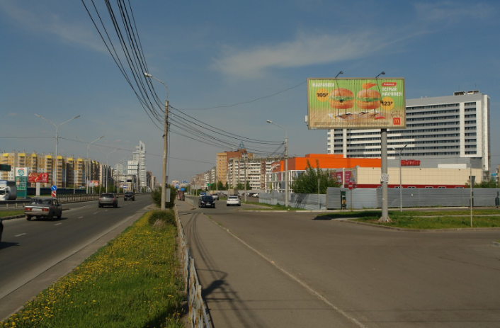 Фотография рекламного носителя, тип: Билборд 3x6, адрес: Молокова ул., д.43, Красноярск, Красноярский край, Россия. Сторона А1-А3 №1324641