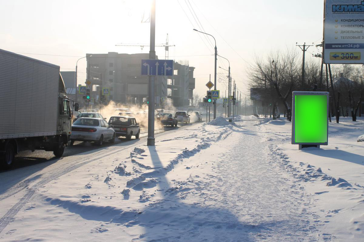 Фотография рекламного носителя, тип: Ситиформат 1.8x1.2, адрес: Шахтеров ул., д.23к, Красноярск, Красноярский край, Россия. Сторона А №567307