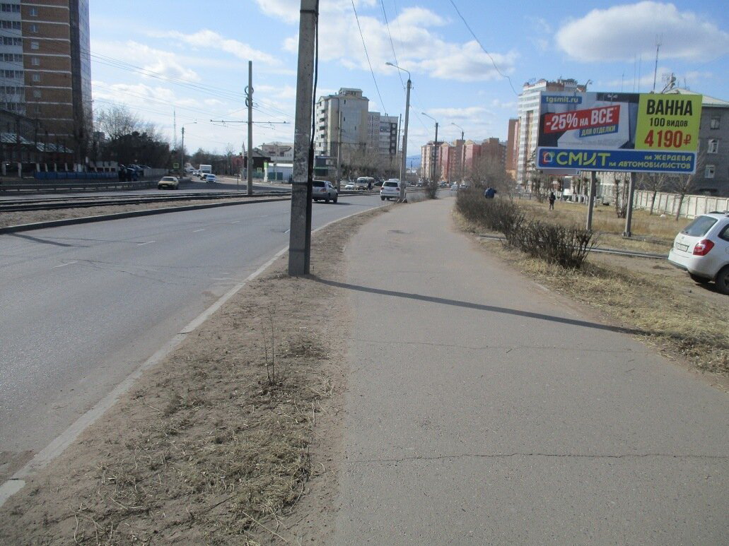 Фотография рекламного носителя, тип: Билборд 3x6, адрес: Боевая ул., ост. Химчистка, Улан-Удэ, Республика Бурятия, Россия. Сторона А №697095