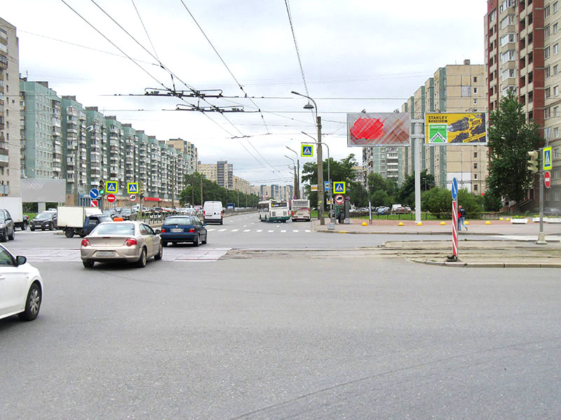 Фотография рекламного носителя, тип: Билборд 3x6, адрес: Индустриальный пр-т., д.40 X Ириновский пр-т., Санкт-Петербург, Россия. Сторона А2 №773609