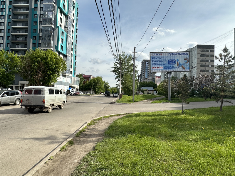 Фотография рекламного носителя, тип: Билборд 3x6, адрес: Ладо Кецховели ул., д.31, Красноярск, Красноярский край, Россия. Сторона А1-А3 №848155