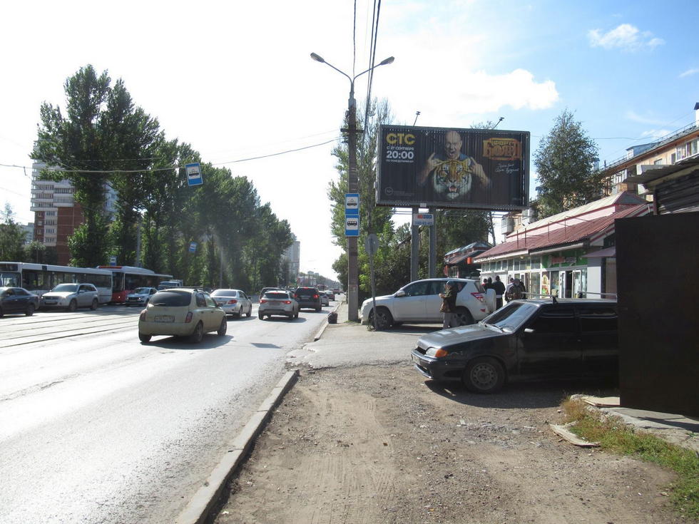 Фотография рекламного носителя, тип: Билборд 3x6, адрес: Мира ул., д.66 Х 9 мая ул., Пермь, Пермский край, Россия. Сторона A1-A3 №755817