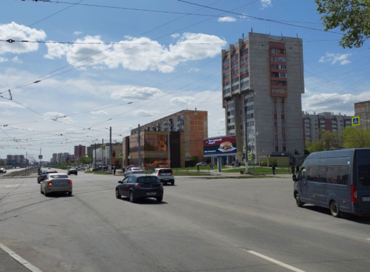 Фотография рекламного носителя, тип: Билборд 3x6, адрес: К.Маркса пр-т. Х Труда ул., Магнитогорск, Челябинская область, Россия. Сторона А1-А10 №780563