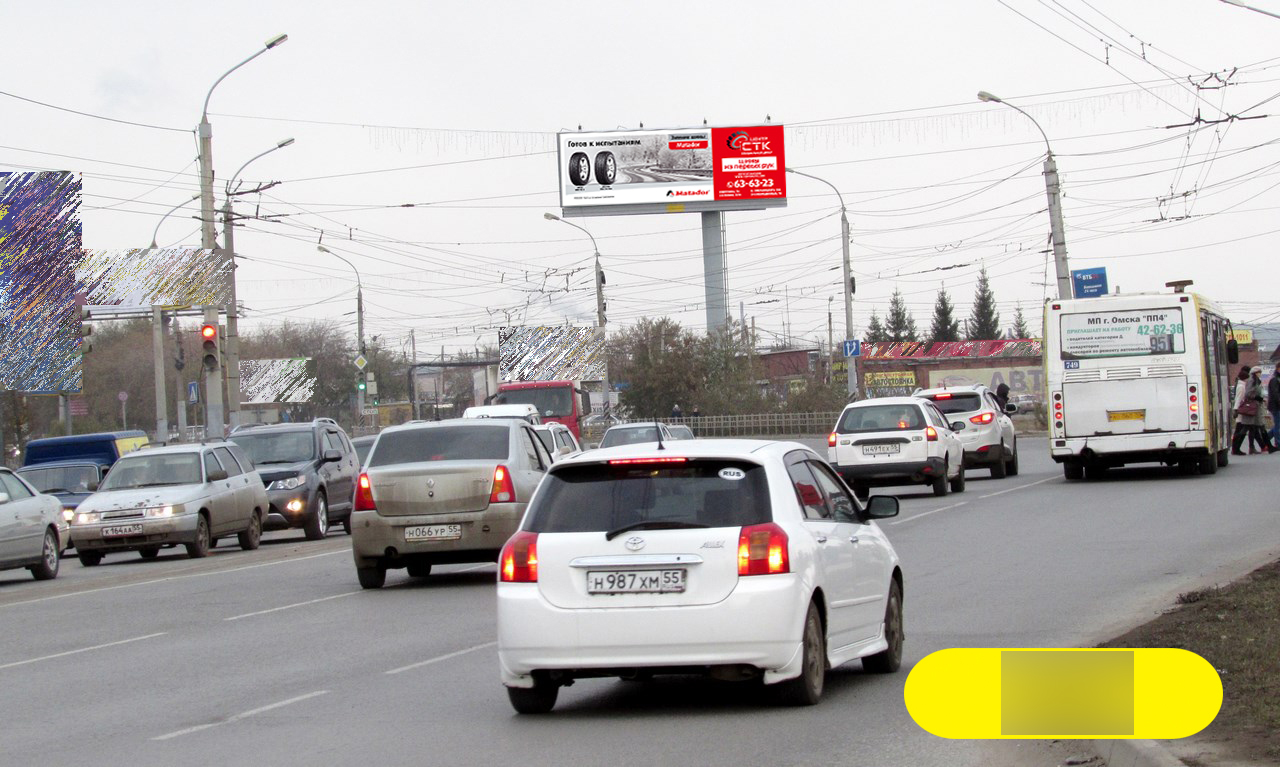 Фотография рекламного носителя, тип: Суперсайт 4x12, адрес: 70 лет Октября ул., д.25/7А, Омск, Омская область, Россия. Сторона А №603445