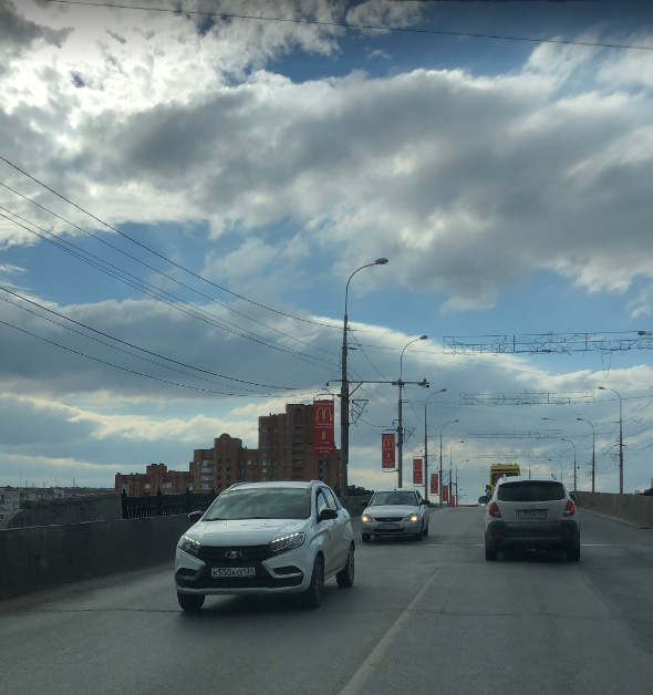 Фотография рекламного носителя, тип: Панель-кронштейн, адрес: Героев Сталинграда пр-т., мост ВДСК, Волгоград, Волгоградская область, Россия. Сторона Б №1097354